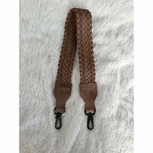 Braided Leather Bag Strap - Mocha